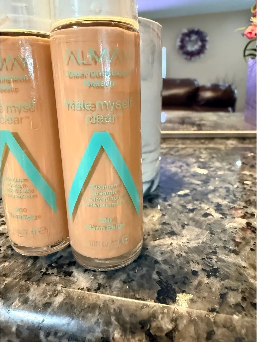 Duo of Almay Clear Complexion Makeup Foundation - Medium Warm Beige 1.0 fl oz